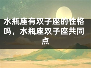 水瓶座有双子座的性格吗,水瓶座双子座共同点