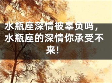 水瓶座深情被辜负吗,水瓶座的深情你承受不来!