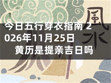 今日五行穿衣指南 2026年11月25日黄历是提亲吉日吗