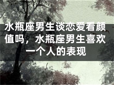 水瓶座男生谈恋爱看颜值吗,水瓶座男生喜欢一个人的表现