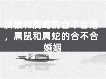属鼠和属蛇的合不合婚，属鼠和属蛇的合不合婚姻