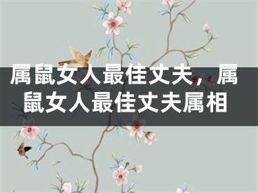 属鼠女人最佳丈夫，属鼠女人最佳丈夫属相