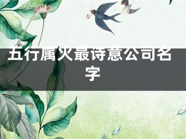 五行属火最诗意公司名字