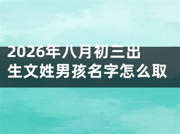 2026年八月初三出生文姓男孩名字怎么取