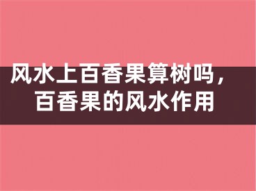 风水上百香果算树吗，百香果的风水作用