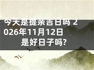 今天是提亲吉日吗 2026年11月12日是好日子吗?