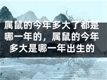 属鼠的今年多大了都是哪一年的，属鼠的今年多大是哪一年出生的