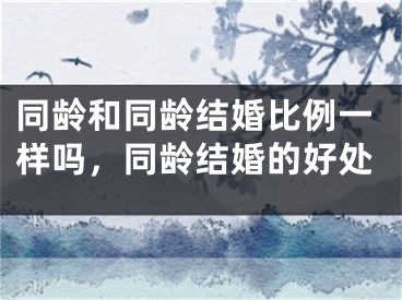 同龄和同龄结婚比例一样吗,同龄结婚的好处
