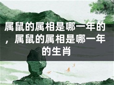 属鼠的属相是哪一年的，属鼠的属相是哪一年的生肖