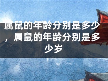 属鼠的年龄分别是多少，属鼠的年龄分别是多少岁