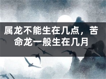 属龙不能生在几点,苦命龙一般生在几月