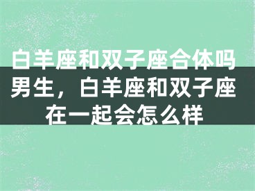 白羊座和双子座合体吗男生，白羊座和双子座在一起会怎么样