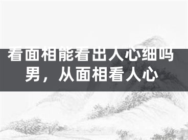 看面相能看出人心细吗男，从面相看人心