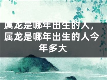 属龙是哪年出生的人，属龙是哪年出生的人今年多大