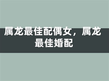 属龙最佳配偶女,属龙最佳婚配