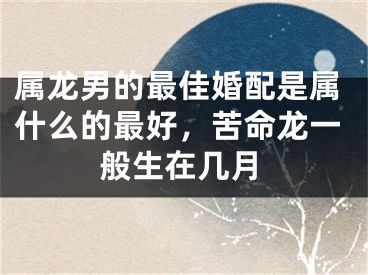 属龙男的最佳婚配是属什么的最好,苦命龙一般生在几月