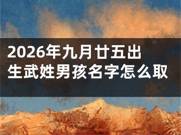 2026年九月廿五出生武姓男孩名字怎么取