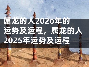 属龙的人202o年的运势及运程，属龙的人2025年运势及运程