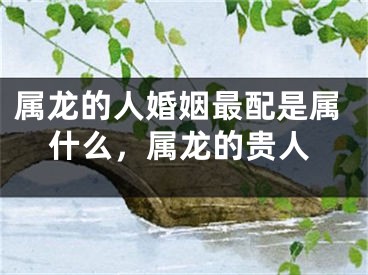 属龙的人婚姻最配是属什么,属龙的贵人