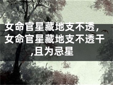女命官星藏地支不透，女命官星藏地支不透干,且为忌星
