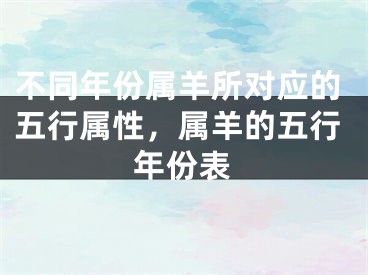 不同年份属羊所对应的五行属性，属羊的五行年份表