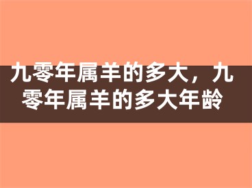 九零年属羊的多大，九零年属羊的多大年龄