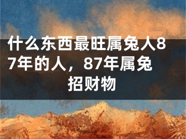 什么东西最旺属兔人87年的人，87年属兔招财物