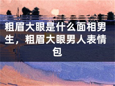 粗眉大眼是什么面相男生，粗眉大眼男人表情包