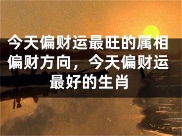 今天偏财运最旺的属相偏财方向，今天偏财运最好的生肖