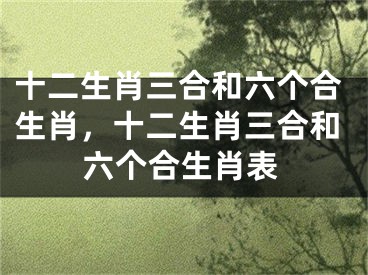 十二生肖三合和六个合生肖，十二生肖三合和六个合生肖表