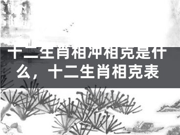 十二生肖相冲相克是什么，十二生肖相克表