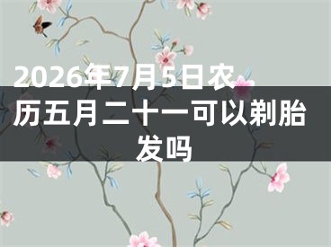 2026年7月5日农历五月二十一可以剃胎发吗