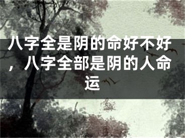 八字全是阴的命好不好，八字全部是阴的人命运