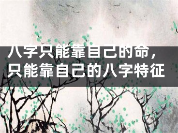八字只能靠自己的命，只能靠自己的八字特征